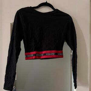 Victoria Sport Black Long Sleeve Crop Top